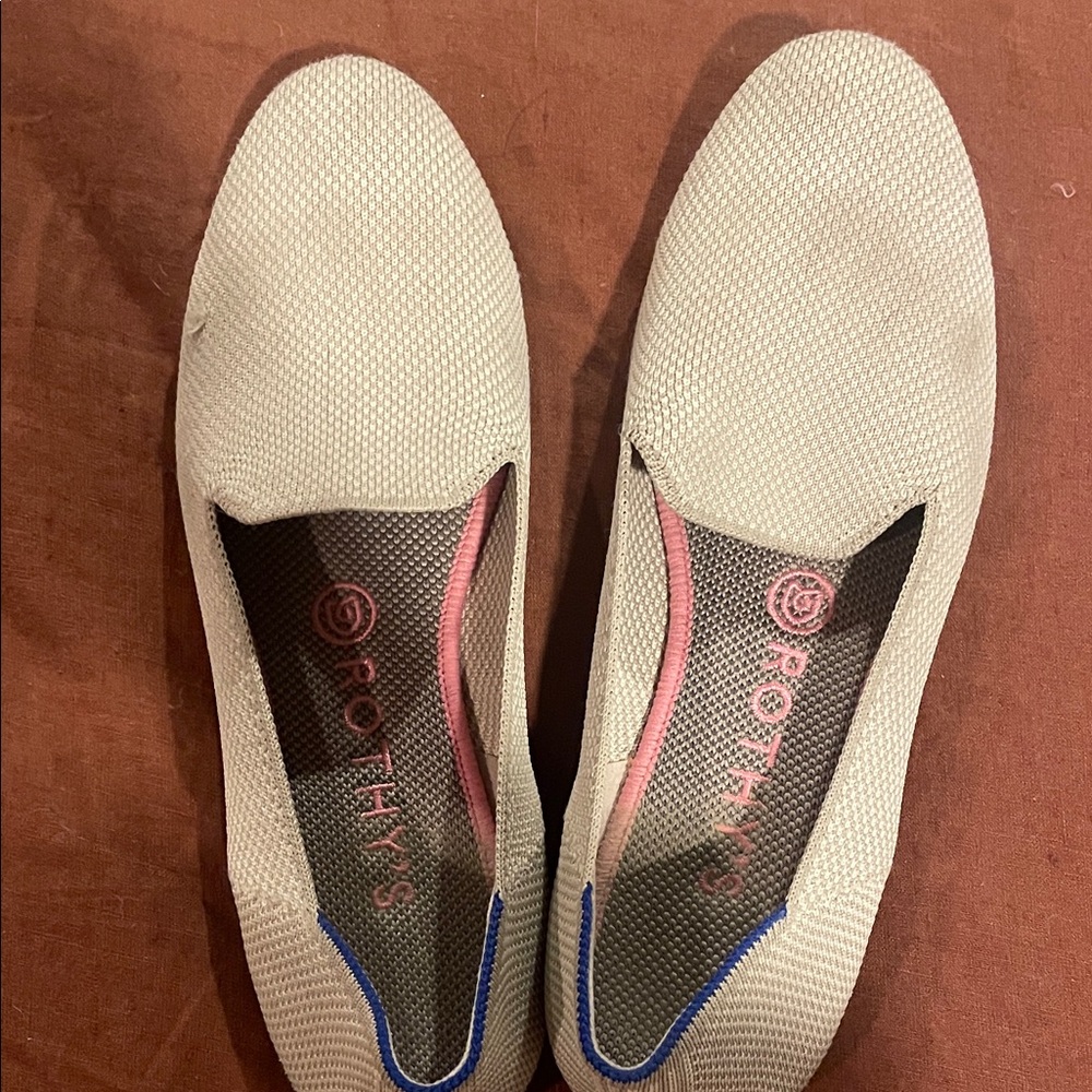 Rothy's Women's Cream and Blue Flats